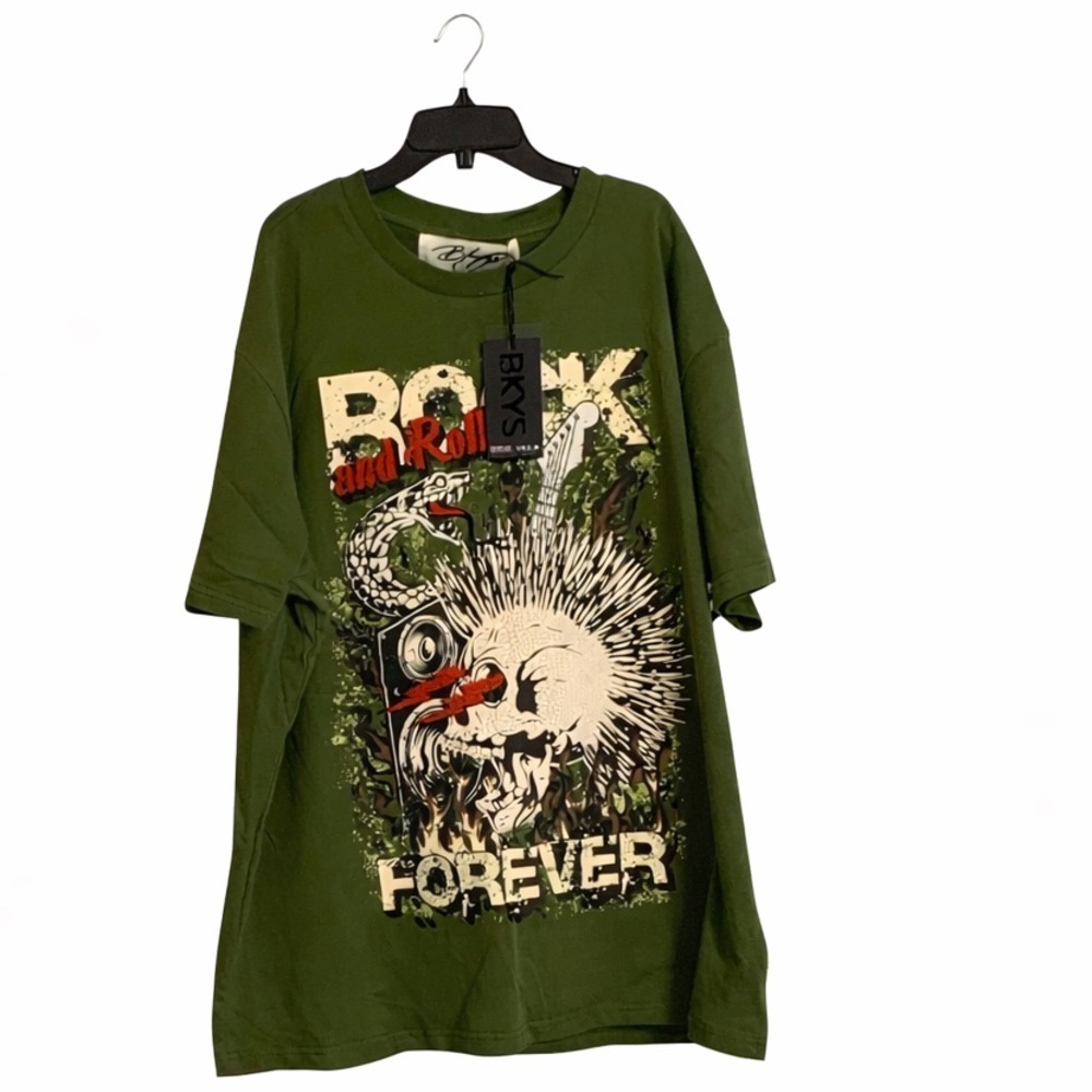 BKYS Green Graphic Tee - Rock and Roll Forever